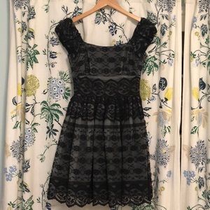 Anna Sui x Anthropologie black lace cocktail dress